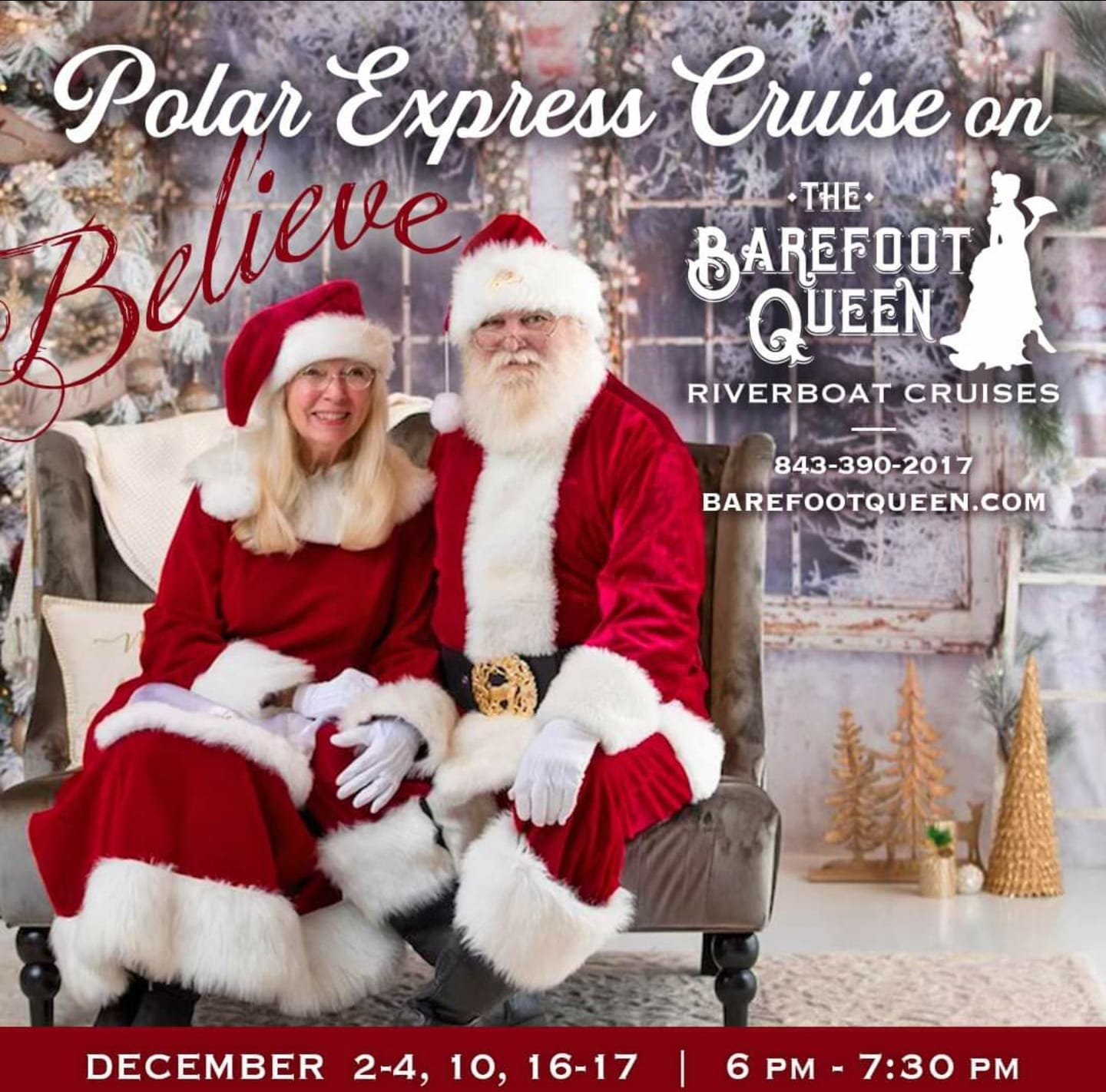 barefoot queen riverboat polar express cruise